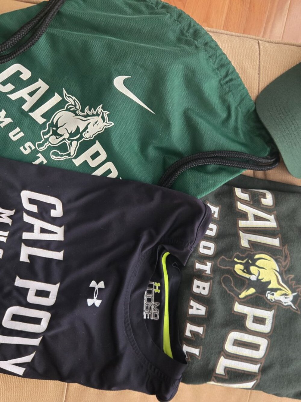 Cal Poly Sport Set = 2 shirts, Hat, String Bag - Picture 5 of 5